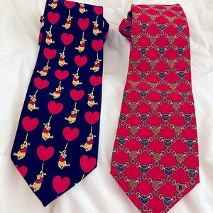 Bally Silk Tie and Winnie the Pooh Floating Heart Balloon Tie